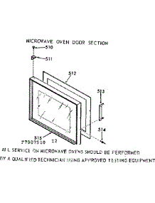 Microwave Oven Door Section parts for Kenmore Range 103.7907910 (1037907910, 103 7907910) from AppliancePartsPros.com