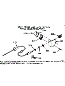 Meat Probe And Jack Section parts for Kenmore Range 103.7907911 (1037907911, 103 7907911) from AppliancePartsPros.com