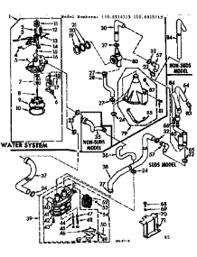 Water System parts for Kenmore Washer 110.6914713 (1106914713, 110 6914713) from AppliancePartsPros.com
