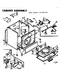 Cabinet Asm parts for Kenmore Dryer 110.6917723 (1106917723, 110 6917723) from AppliancePartsPros.com