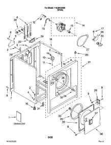 Cabinet Parts parts for Kenmore Dryer 110.69432800 (11069432800, 110 69432800) from AppliancePartsPros.com