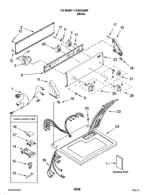 Top And Console Parts parts for Kenmore Dryer 110.69532800 (11069532800, 110 69532800) from AppliancePartsPros.com
