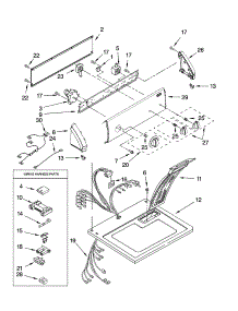 Top And Console Parts parts for Kenmore Dryer 110.69652800 (11069652800, 110 69652800) from AppliancePartsPros.com