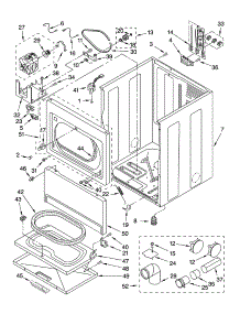 Cabinet Parts parts for Kenmore Dryer 110.69722800 (11069722800, 110 69722800) from AppliancePartsPros.com