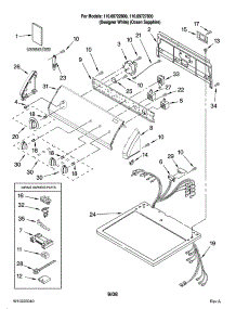 Top And Console Parts parts for Kenmore Dryer 110.69727800 (11069727800, 110 69727800) from AppliancePartsPros.com