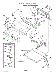 Top And Console Parts parts for Kenmore Dryer 110.69732800 (11069732800, 110 69732800) from AppliancePartsPros.com