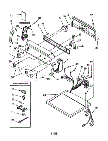 Top And Console parts for Kenmore Dryer 110.69902890 (11069902890, 110 69902890) from AppliancePartsPros.com