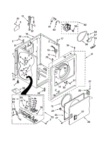 Cabinet parts for Kenmore Dryer 110.70012001 (11070012001, 110 70012001) from AppliancePartsPros.com