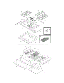 Top / Drawer parts for Kenmore Range 790.31042803 (79031042803, 790 31042803) from AppliancePartsPros.com