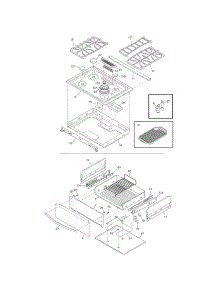 Top / Drawer parts for Kenmore Range 790.31042805 (79031042805, 790 31042805) from AppliancePartsPros.com