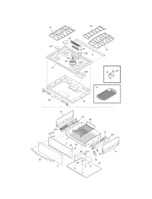 Top / Drawer parts for Kenmore Range 790.31043800 (79031043800, 790 31043800) from AppliancePartsPros.com