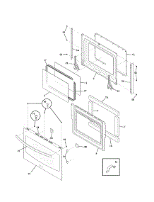 Door parts for Kenmore Range 790.31043805 (79031043805, 790 31043805) from AppliancePartsPros.com