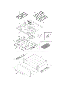 Top / Drawer parts for Kenmore Range 790.31053000 (79031053000, 790 31053000) from AppliancePartsPros.com