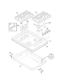 Main Top parts for Kenmore Cooktop 790.32323000 (79032323000, 790 32323000) from AppliancePartsPros.com