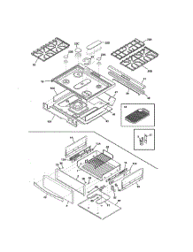 Top / Drawer parts for Kenmore Range 790.32363410 (79032363410, 790 32363410) from AppliancePartsPros.com