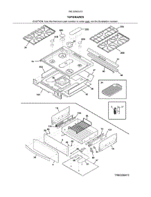 Top / Drawer parts for Kenmore Range 790.32363413 (79032363413, 790 32363413) from AppliancePartsPros.com