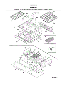Top / Drawer parts for Kenmore Range 790.32363415 (79032363415, 790 32363415) from AppliancePartsPros.com