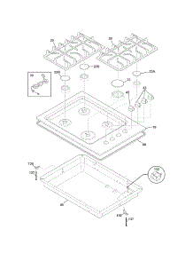 Cooktop parts for Kenmore Cooktop 790.32424903 (79032424903, 790 32424903) from AppliancePartsPros.com