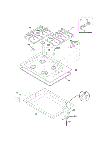 Main Top parts for Kenmore Cooktop 790.32429901 (79032429901, 790 32429901) from AppliancePartsPros.com