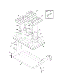 Main Top parts for Kenmore Cooktop 790.32433901 (79032433901, 790 32433901) from AppliancePartsPros.com