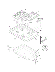 Maintop parts for Kenmore Cooktop 790.32442800 (79032442800, 790 32442800) from AppliancePartsPros.com