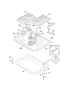 Maintop parts for Kenmore Cooktop 790.32483800 (79032483800, 790 32483800) from AppliancePartsPros.com