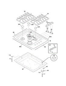 Maintop parts for Kenmore Cooktop 790.32489800 (79032489800, 790 32489800) from AppliancePartsPros.com