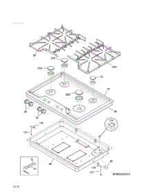 Main Top parts for Kenmore Cooktop 790.32532410 (79032532410, 790 32532410) from AppliancePartsPros.com