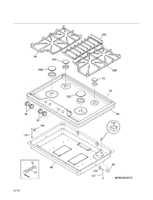 Main Top parts for Kenmore Cooktop 790.32543410 (79032543410, 790 32543410) from AppliancePartsPros.com