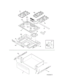 Top / Drawer parts for Kenmore Range 790.32602311 (79032602311, 790 32602311) from AppliancePartsPros.com