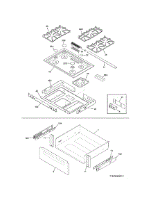 Top / Drawer parts for Kenmore Range 790.32602315 (79032602315, 790 32602315) from AppliancePartsPros.com
