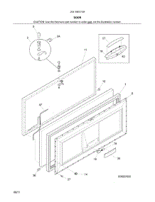 Door parts for Kenmore Chest Freezer 253.16922109 (25316922109, 253 16922109) from AppliancePartsPros.com