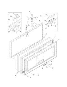 Door parts for Kenmore Freestanding Freezer 253.16949106 (25316949106, 253 16949106) from AppliancePartsPros.com