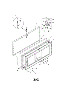 Door parts for Kenmore Freezer 253.19321004 (25319321004, 253 19321004) from AppliancePartsPros.com