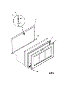 Door parts for Kenmore Freezer 253.19701990 (25319701990, 253 19701990) from AppliancePartsPros.com