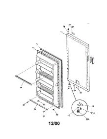 Door parts for Kenmore Freezer 253.20402002 (25320402002, 253 20402002) from AppliancePartsPros.com