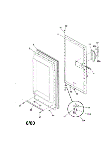 Door parts for Kenmore Freezer 253.20911000 (25320911000, 253 20911000) from AppliancePartsPros.com