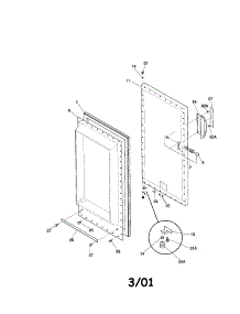 Door parts for Kenmore Freezer 253.20911002 (25320911002, 253 20911002) from AppliancePartsPros.com