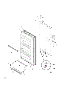 Door parts for Kenmore Freezer 253.21021102 (25321021102, 253 21021102) from AppliancePartsPros.com