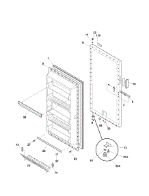 Door parts for Kenmore Freezer 253.21021105 (25321021105, 253 21021105) from AppliancePartsPros.com