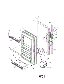 Door parts for Kenmore Freezer 253.21041100 (25321041100, 253 21041100) from AppliancePartsPros.com
