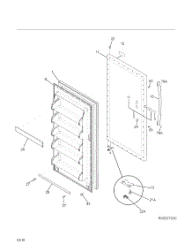 Door parts for Kenmore Freestanding Freezer 253.21042410 (25321042410, 253 21042410) from AppliancePartsPros.com