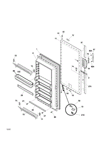 Door parts for Kenmore Freezer 253.21082102 (25321082102, 253 21082102) from AppliancePartsPros.com