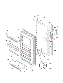 Door parts for Kenmore Freezer 253.21082103 (25321082103, 253 21082103) from AppliancePartsPros.com