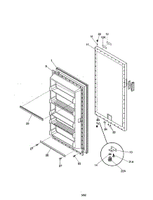 Door parts for Kenmore Freezer 253.21101100 (25321101100, 253 21101100) from AppliancePartsPros.com