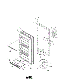 Door parts for Kenmore Freezer 253.21111100 (25321111100, 253 21111100) from AppliancePartsPros.com