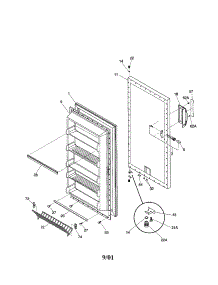 Door parts for Kenmore Freezer 253.21111101 (25321111101, 253 21111101) from AppliancePartsPros.com