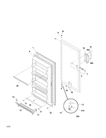 Door parts for Kenmore Freezer 253.21111102 (25321111102, 253 21111102) from AppliancePartsPros.com
