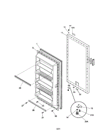 Door parts for Kenmore Freezer 253.21201100 (25321201100, 253 21201100) from AppliancePartsPros.com