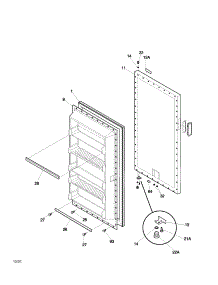 Door parts for Kenmore Freezer 253.21201102 (25321201102, 253 21201102) from AppliancePartsPros.com